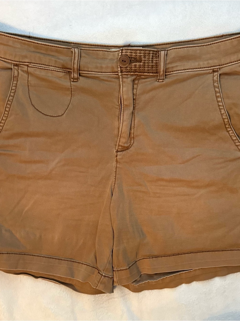 Anthropologie Chino Distressed Brown Shorts Women’s 34” Waist 6” inseam
